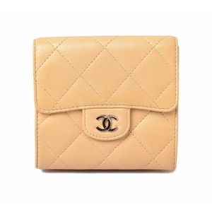 Chanel 3-FWallet Lambskin Beige
